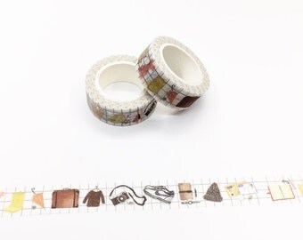 Travel Items Washi Tape - Planner/Journal/Travel Notes Series