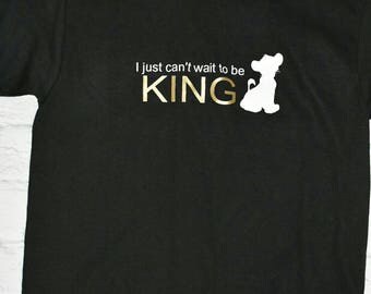 Boys lion King inspired shirt, black, I just can't wait to be king