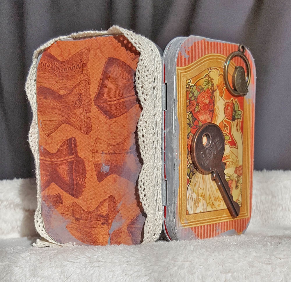 Altered Altoid tin jewelry box for women keepsake memory box