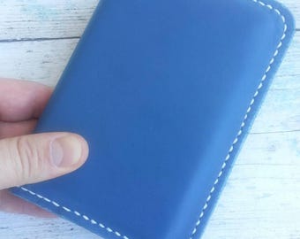 Pocket Size Genuine Leather Journal Cover for Moleskine Classic Notebook, Pocket Size, 3.5" x 5.5", Blue
