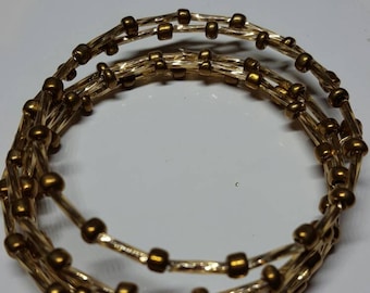 Gold memory wire bracelet