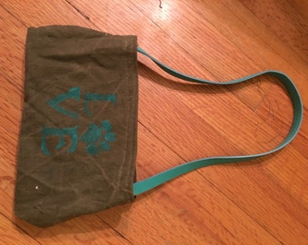 Recycled Military Duffel Bag Converted To Small Purse