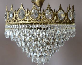 CHIC VINTAGE CRYSTAL Chandelier Antique French Style Waterfall Home and Living Crystal Chandeliers Pendants Victorian Victorian Chandelier