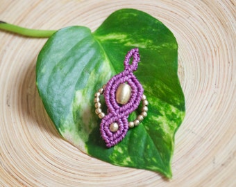 Macrame dread bead magenta for your dreadlocks