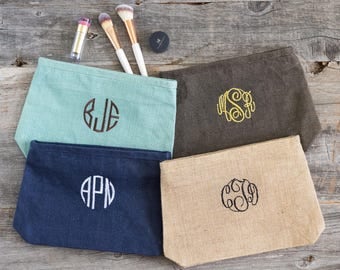 Personalized Zipper Pouch, Birthday Gift for Her Cosmetic Bags, Monogrammed Makeup Bags, Best Make Up Bag, Custom Gift for Her 531908591
