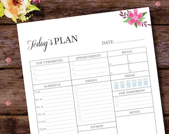 2017 Daily Planner Insert Printable, Filofax Daily Planner, Daily Planner Notebook, Daily Planner Pages, Daily Planner Insert, A5/A4/Letter