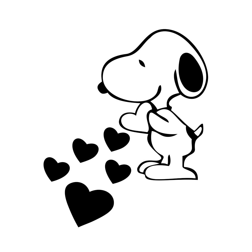 Download Snoopy Love Hearts graphics design SVG DXF by ...