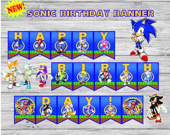 Sonic Birthday Banner, sonic the hedgehog birthday, birthday party, sonic birthday, sonic party decor, sonic birthday, sonic banner, sonic