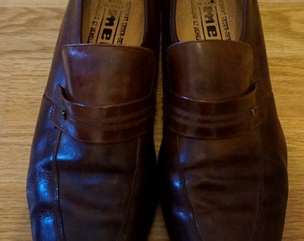 Vintage 1970s Men's Brown Heeled Shoes UK 10, EU 43