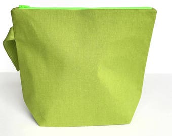 Medium Knitting Project Bag - Green Linen
