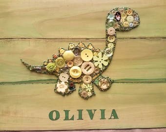 Whimsical Dinosaur in Beads & Buttons