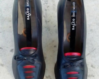 1940s Ladies Blue Peep Toe Shoes
