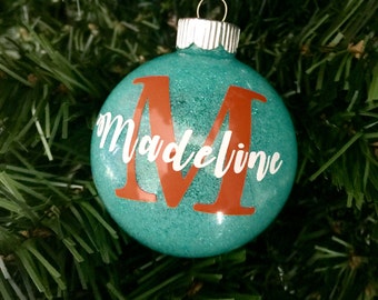 Items Similar To Adorable Glitter Monogram Ornaments - Red And Green On ...