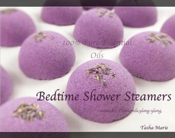 Aromatherapy Shower Steamers / Shower Bombs / Shower Tablets / 100% Pure Essential Oils / Bentonite Clay / Lavender & Chamomile / PACKS