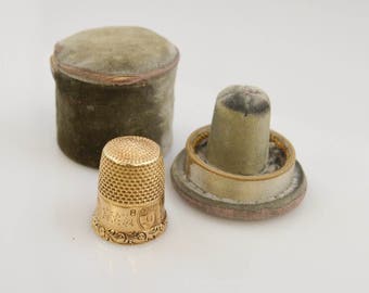 14k Yellow Gold Vintage Estate Thimble Size 8