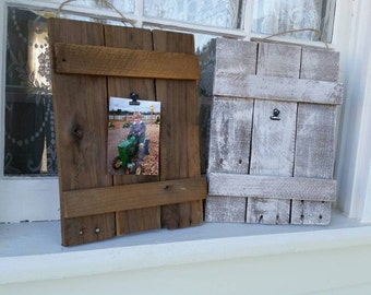 Rustic Wooden Picture Frame-Reclaimed Picture Frame-Picture Frame-Pallet Wood Frame-Rustic Wall Frame-Hanging Picture Frame-Farmhouse Decor