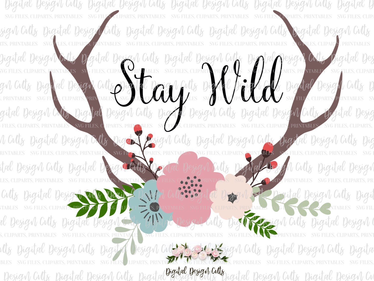 Free Free 160 Svg File Floral Antler Svg Free SVG PNG EPS DXF File