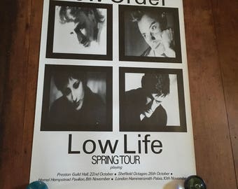 New Order Low Life British Spring Tour 1985 Rare Original Vintage Music Poster