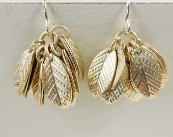 Gold Leaf Earrings, Vintage Earrings, Gold Leaves, Repurposed Jewellery, One of a Kind Earrings, Hollywood Glamour, 1940s Fashion