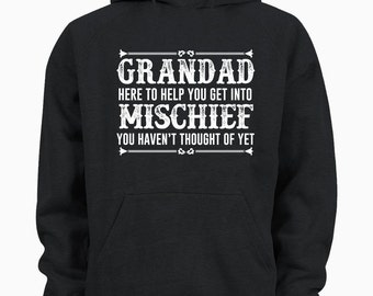 Grandad Here To Help You Get Into Mischief Navy - Camiseta Unisex