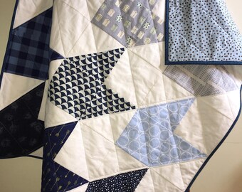 Modern Baby Quilt, Baby Boy, Patchwork, Nursery, Baby Shower Gift, Bedding, Quilted Baby Blanket, Play Mat, Ready to Ship