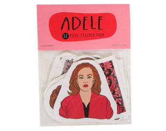 ADELE 12 pc sticker set, Adele sticker pack, Adele stickers, Adele 21, Adele 25, Hello it’s me, celebrity stickers