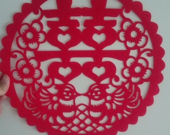 Double Happiness Sticker Decoration, Chinese Wedding, felt for 2, Various designs available, A21-25