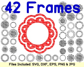 Circle Monogram Frames Svg, Svg Dxf Eps Png Cut Files for Cricut & Silhouette, Shirt Mug Yeti Vector Files, Digital Design Instant Download