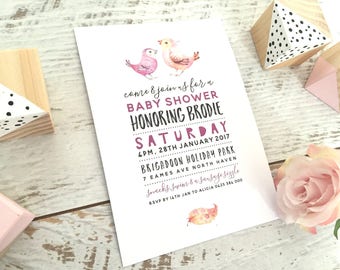 Baby shower invitation, Baby shower invite, baby girl shower invitation, baby girl invitation, baby girl invite