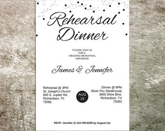 Rehearsal Dinner Invitation - Rehearsal Dinner - Invitation Template - Editable Wedding Stationery - Dinner Invite - Printable Invitation