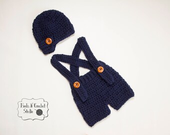 Newborn crochet outfit, newborn boy crochet outfit, newborn boy suspender, newborn suspender, newborn crochet suspender, crochet overall