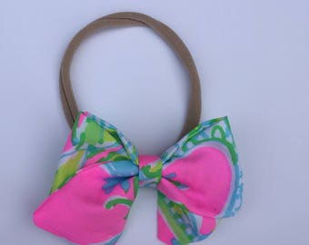 Baby Bow // Baby Headband // Lilly Pulitzer Bow // Coconut Jungle