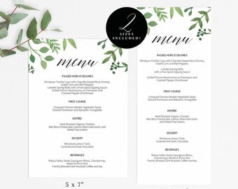 Rustic Printable Wedding Menu Template, Kraft Menu Cards, Menu Template, Editable Menu, Rustic Wedding, Editable PDF Instant Download #E023