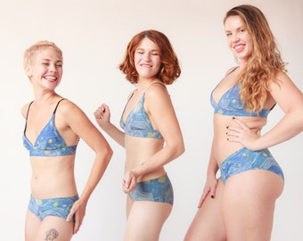 Bralette, Bra, Starry Night Van Gogh