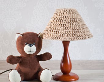 Knit cozy Lamp shade. Knitted Lamp shade. Beige Lamp shade. Lamp shade Décor