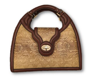 Vintage 70's Leather & Snakeskin Handbag