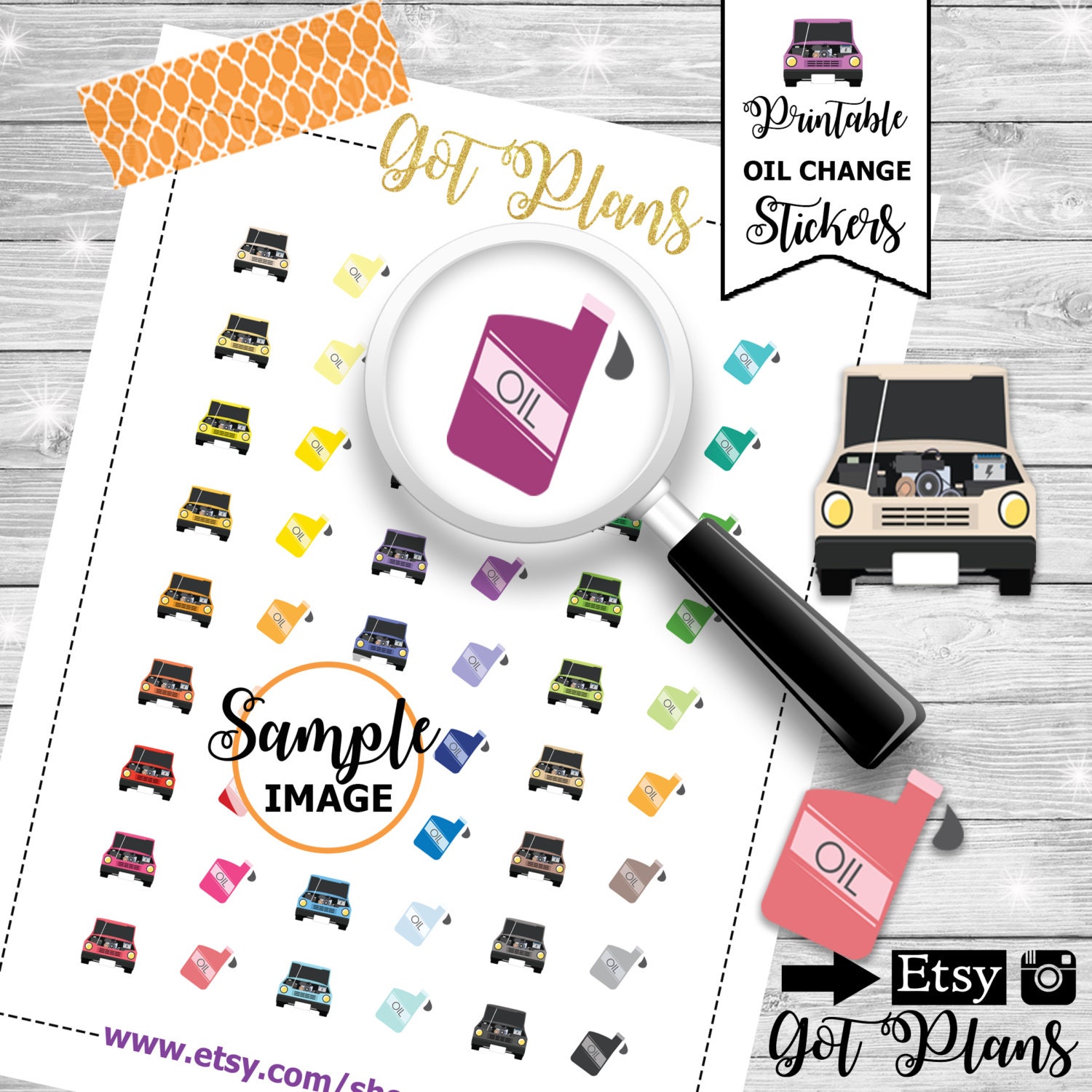 oil change planner stickers printable oil change stickers