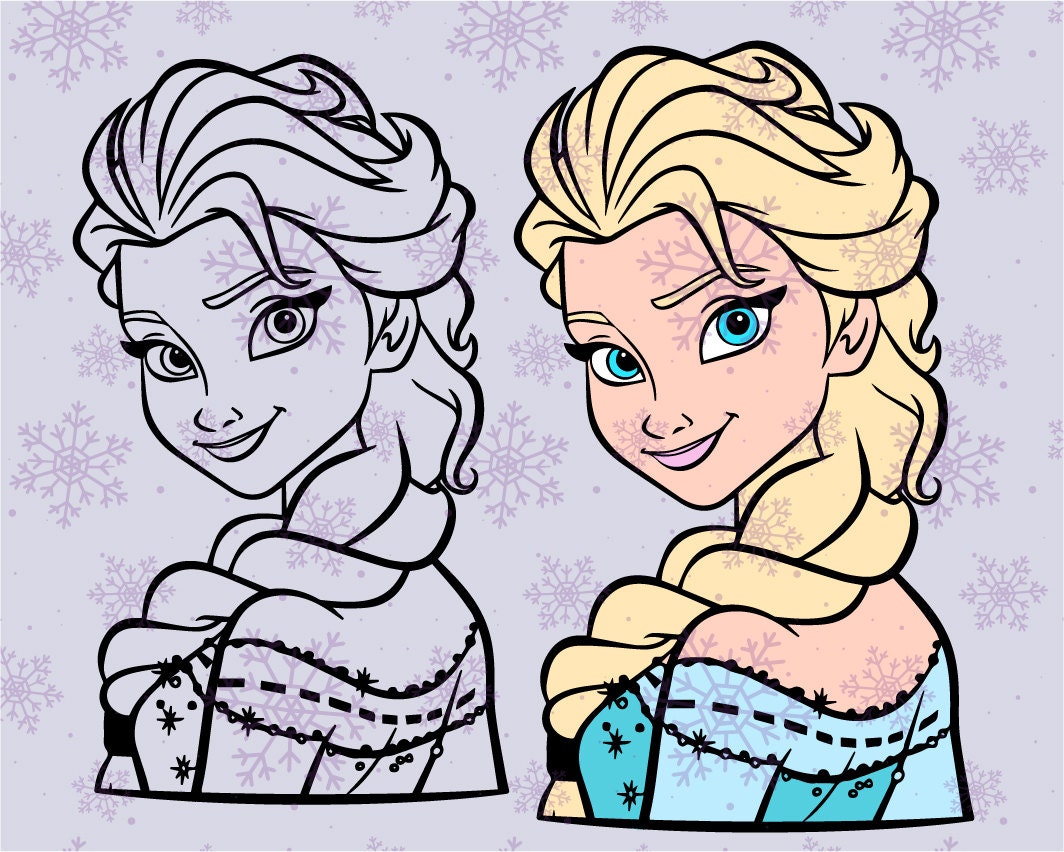 Download Disney Frozen princess Elsa SVG cutting ESP vector instant