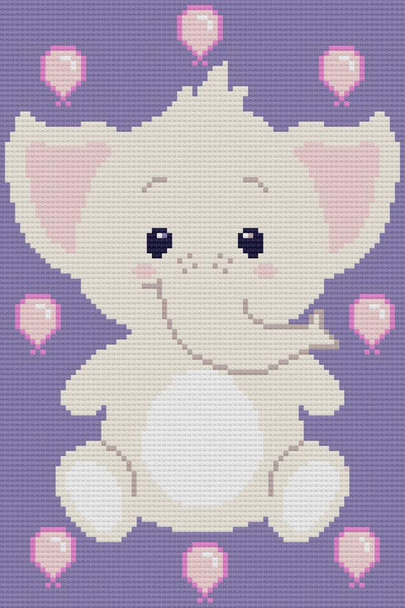 Elephant C2C Crochet Afghan Blanket Pattern