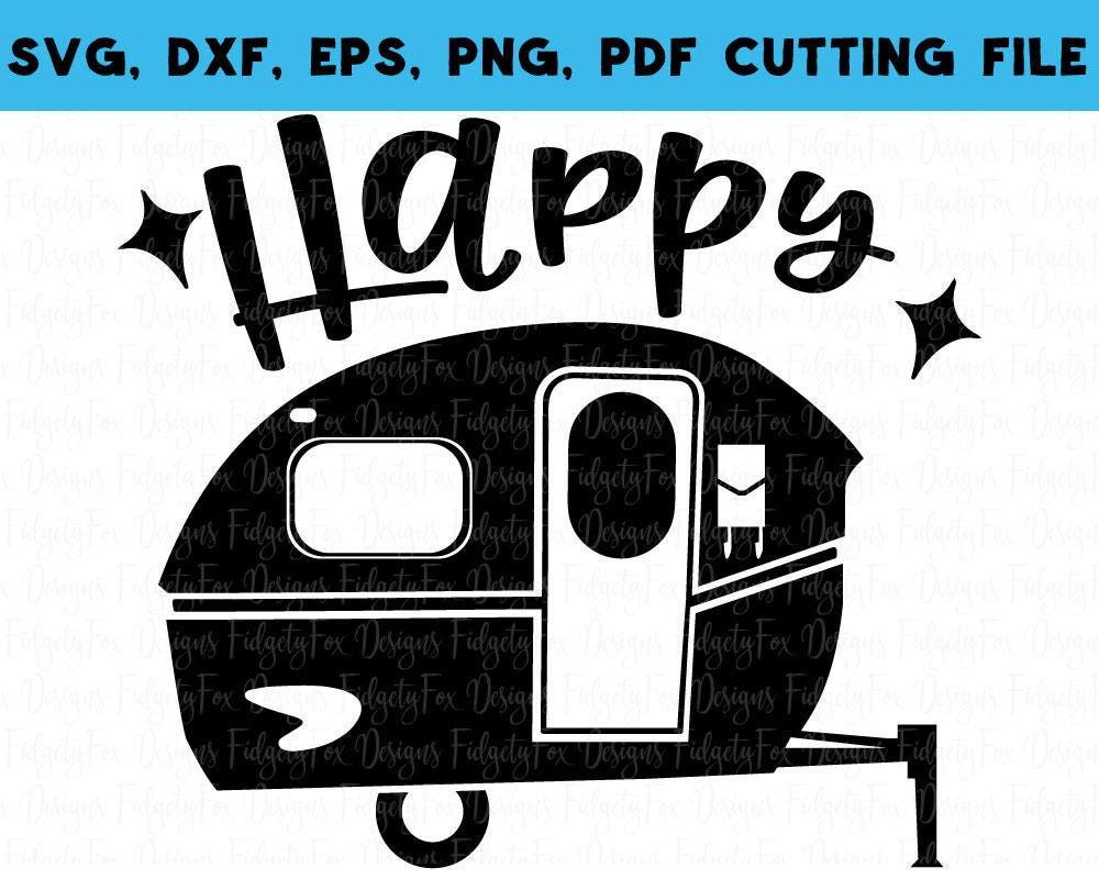 Download Happy Camper Svg File Whimsical camping svg Wanderlust svg DXF
