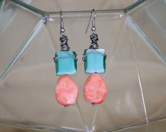 Bright and fun sliver wrapped dangles
