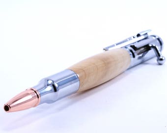 Willow Rifle Pen | 30 Caliber Pen | Light Wood Bolt-Action | Bolt Action Pen | Willow Gift | Willow Anniversary Gift | 9 Year Anniversary |