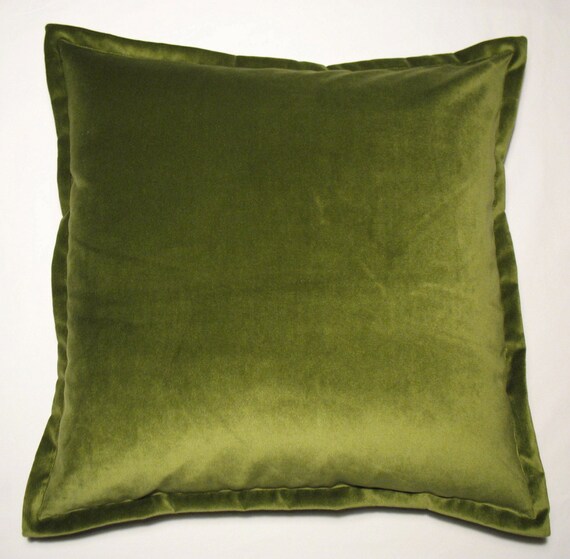 ONE UNIT Spring Moss Plush Velvet Throw Pillow Cover 22x