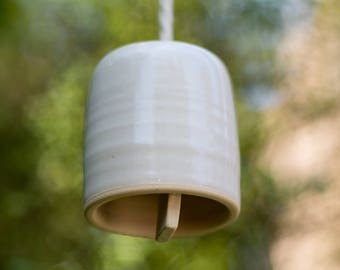 Handmade Small Cylindrical Ceramic Bell Wind Chime Ready To Ship