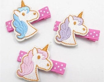 unicorn hair clip, pink unicorn clip, unicorn birthday party, unicorn party favor, felt unicorn clip, glitter unicorn clip, toddler hair