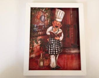 3D Cook Picture/ 3D Cook in a Shadow Box/ Mixed Media
