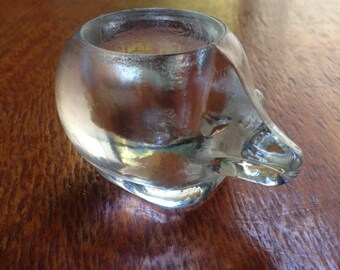 Vintage Pukeberg glass troll votive or dish
