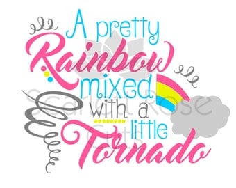 A Pretty Rainbow mixed with a little Tornado SVG cut file Summer Spring design silhouette cameo and cricut