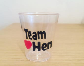 Team Hen Novelty Shot Glass,hen party bag filler, party bag filler