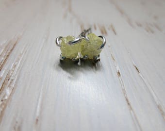 Light Yellow Rough Diamond Sterling Silver Stud Earrings 5mm x 5mm ~ Conflict Free